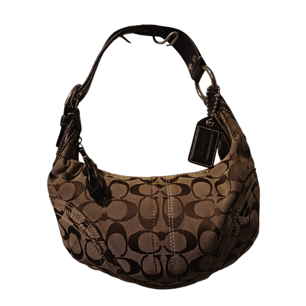 Brown Patterned Coach Handbag
